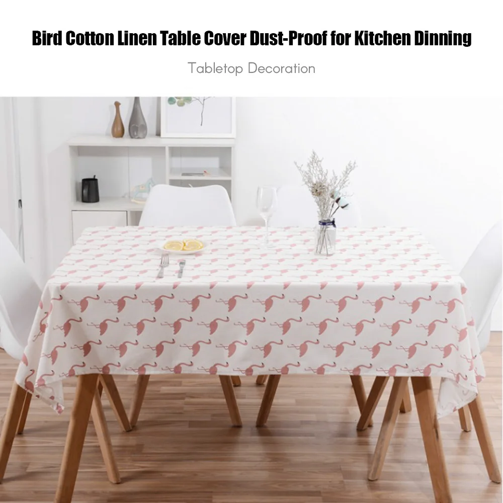 1 шт. хлопковое белье с птичкой покрытие стола пыленепроницаемые скатерти