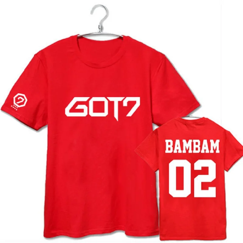 Футболка Mainlead KPOP GOT7 футболка новый хлопковый топ с надписью Fly Concert Bambam Mark Youngjae