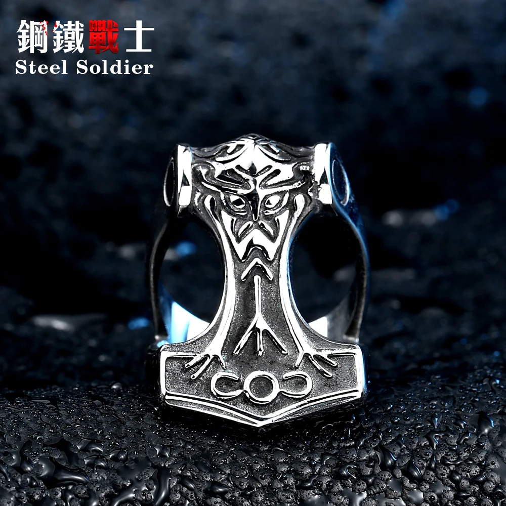 Мужское кольцо из нержавеющей стали с изображением солдата Северной