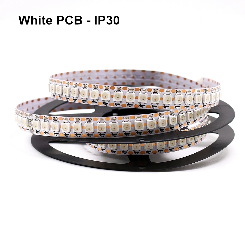 Адресуемый WS2812B Пиксельная полоса света индивидуально WS2812 IC встроенный RGB DC5V 144 светодиодов/м со светодиодом на ремнях светодиодная полоса неоновый свет 0,5 м 1 м