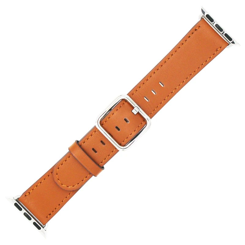 brown Современный Кожаный ремешок с пряжкой для apple watch 38 мм 42 мм iwatch серии 5 4 3 2 1 44 мм 40 мм ремешок для часов браслет ремень аксессуары - Цвет ремешка: brown
