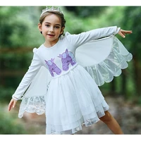 angel dress kids soft material comfortable children girls vestido flamingo angel wing costumes toddler costume high quality 2020