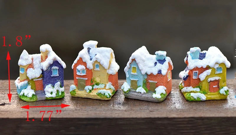 1 шт. рождественские снежные домики из смолы миниатюрное ландшафтное украшение