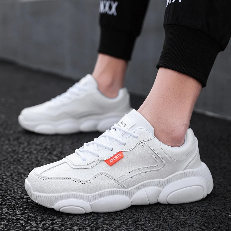 Manxixi brand 2019 new men's shoes trend sports small whiteboard wild casual bear white old 1206 | Обувь
