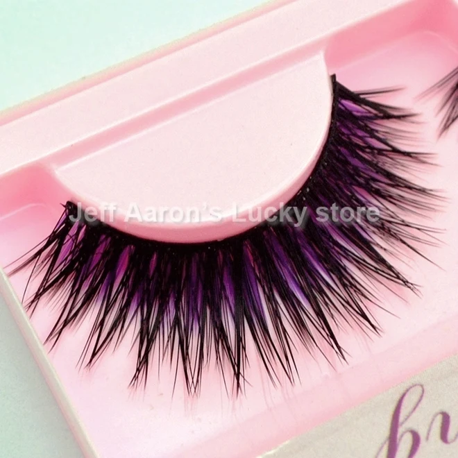 Высокого качества 10 пар Черный Фиолетовый накладные ресницы Красочные