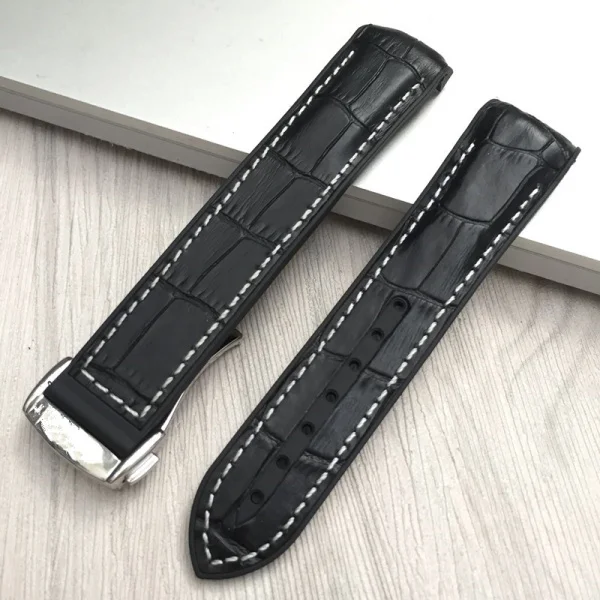 black 2 silver clasp 20 22 мм Силиконовые часы полосы для Omega Seamaster Планета Океан 600 ремешок для часов фирменный кожаный браслет Резиновая Спортивная Замена - Цвет ремешка: black 2 silver clasp