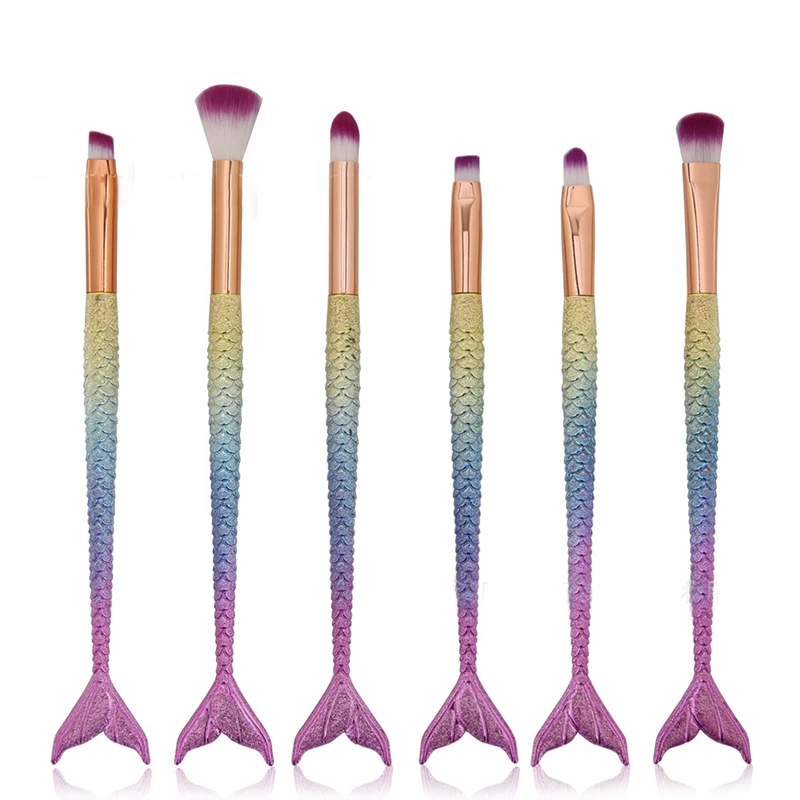 Новинка 2017 года Русалка Расчёски для волос Наборы ухода за кожей 6 шт. Pro Макияж