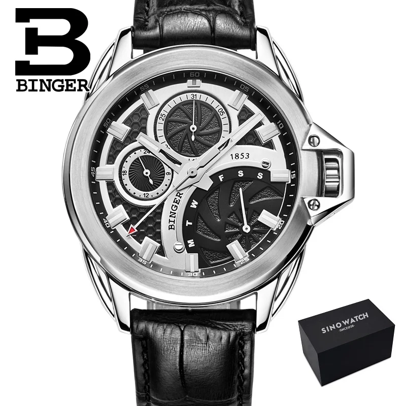LA -box plus gift BINGER мужские наручные часы спортивные мужские часы модные кварцевые часы светящиеся водонепроницаемые часы мужские многофункциональные relogio mascul - Цвет: LA -box plus gift