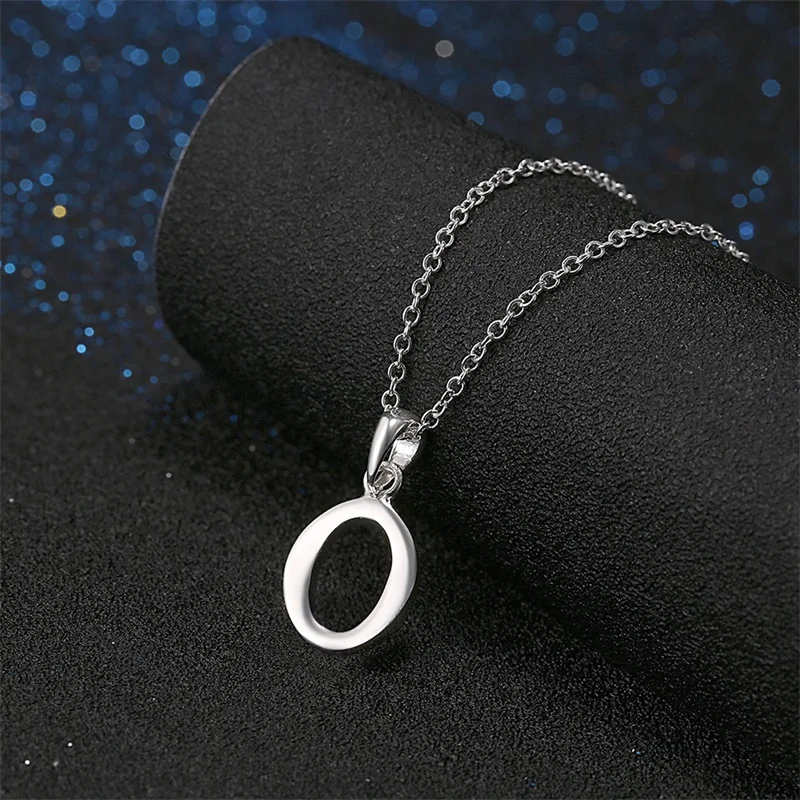 Monogram O Necklaces Pendants Letter Capital Arabic Alphabet Charm Choker Unisex Brass Silver Color Mujer Boho colar gargantilha | Украшения
