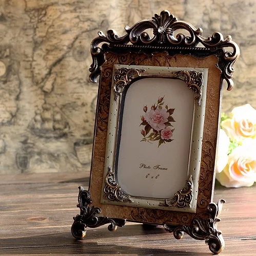 Дворцовая винтажная фоторамка из смолы стерео домашний декор потертый шик 6
