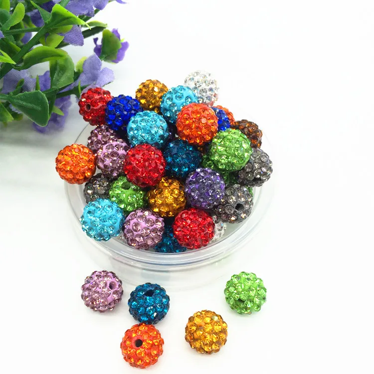 50 шт./лот глиняные хрустальные бусины со стразами для браслета ожерелья 10 мм