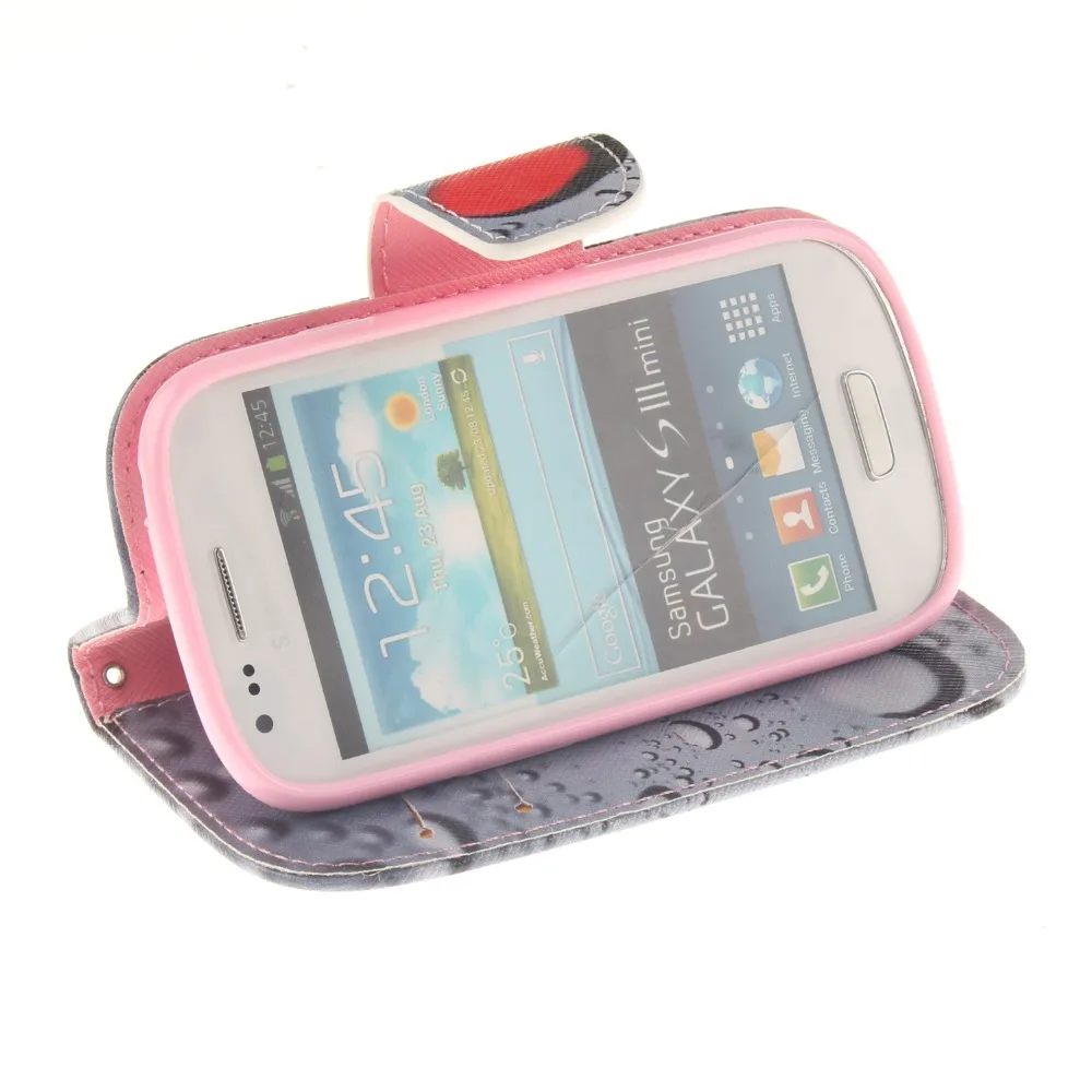 Fundas телефон кожаный чехол флип для Coque Samsung Galaxy S3mini i8190 Мода окрашен Крышка S3 мини