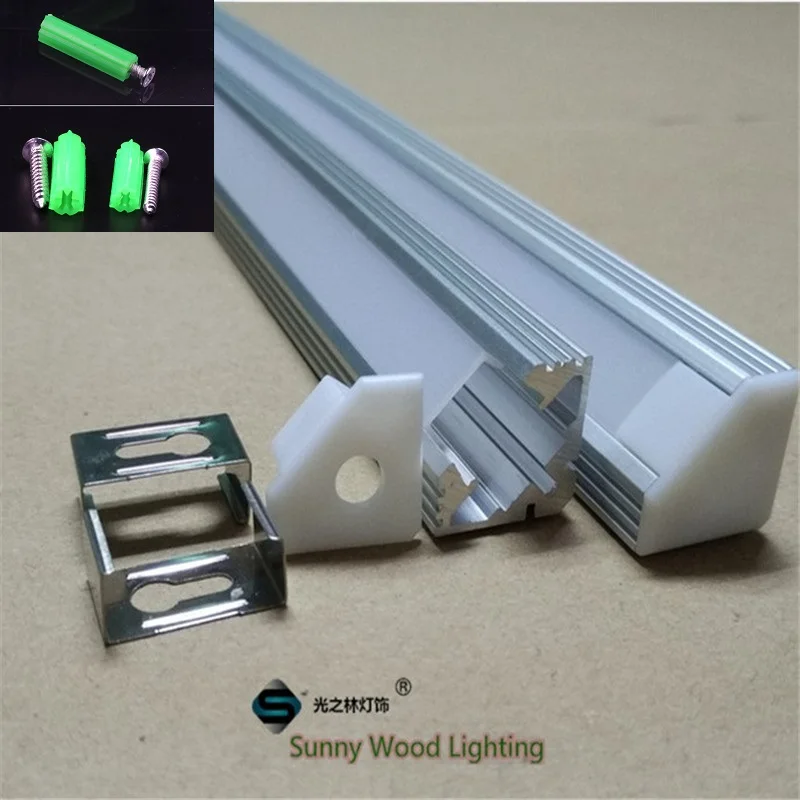 10 шт./лот скрытый Угловой светодиодный канальный кабель алюминиевый профиль для