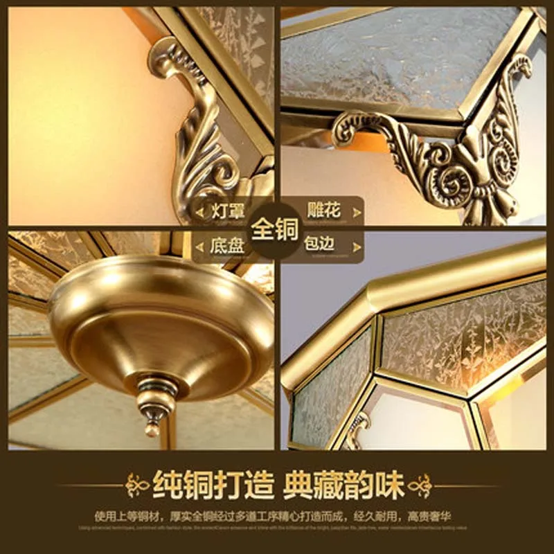 Европейские медные потолочные светильники светодиодная лампа E27 для спальни
