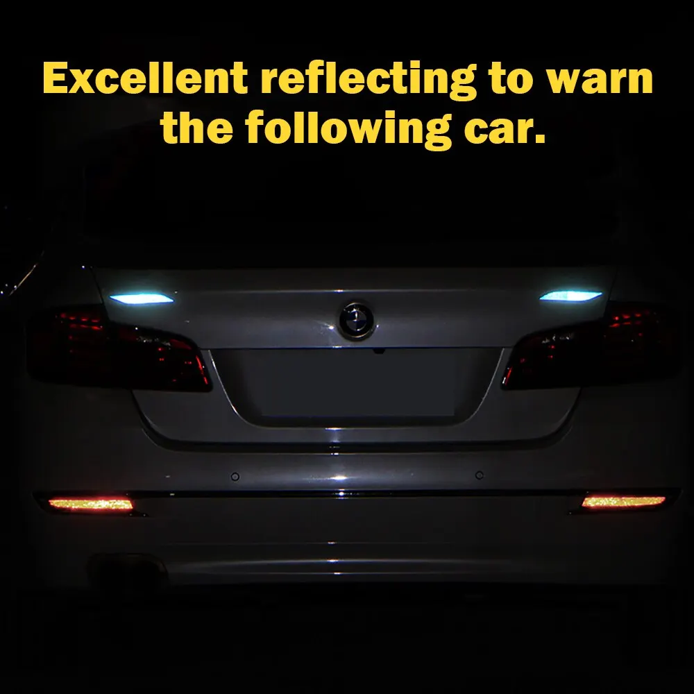 2PCS Car Reflective Stickers Motorcycle Bicycle Anti-Collision Warning Safety Sticker Water-Resistant Decorative Paster | Автомобили и