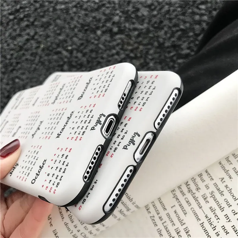 Funny New Year Gift Soft Silicon Case for Iphone Xs Max Xr Matte Letter Print 6s 7 8plus X Tpu Shell Back Cover |