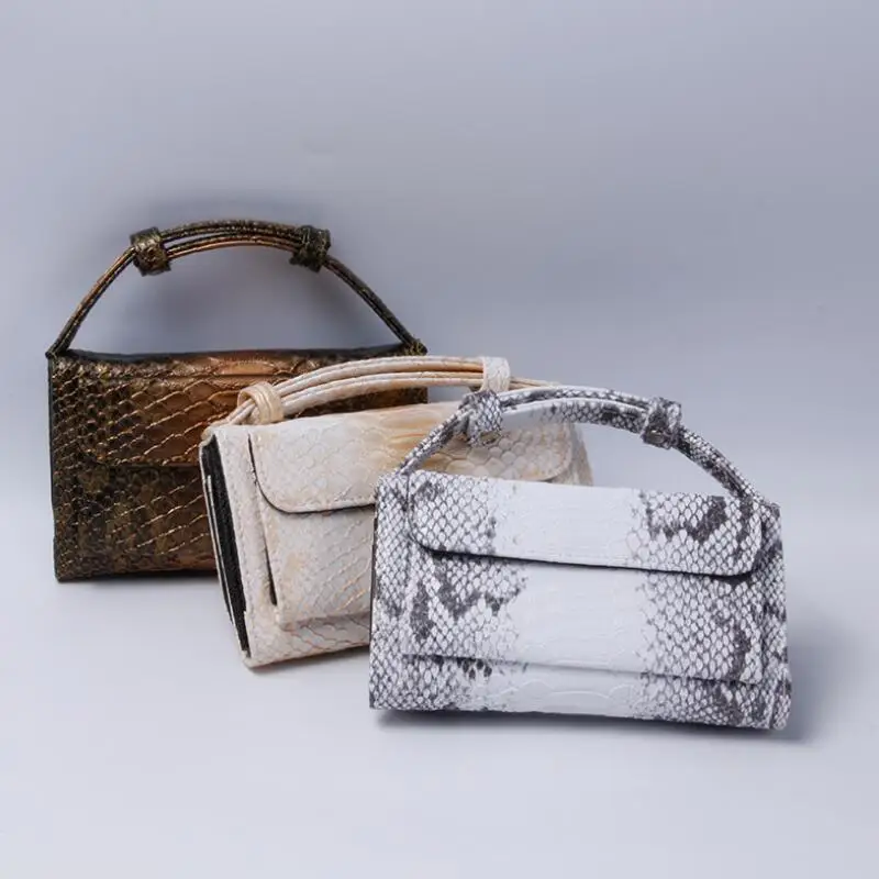 Новое поступление модные дизайнерские сумки через плечо из тисненой кожи питона