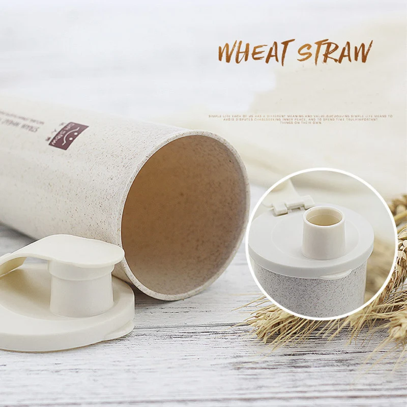 Шейкер для протеинового порошка чашка 450 мл бутылка воды Пшеничная солома BPA