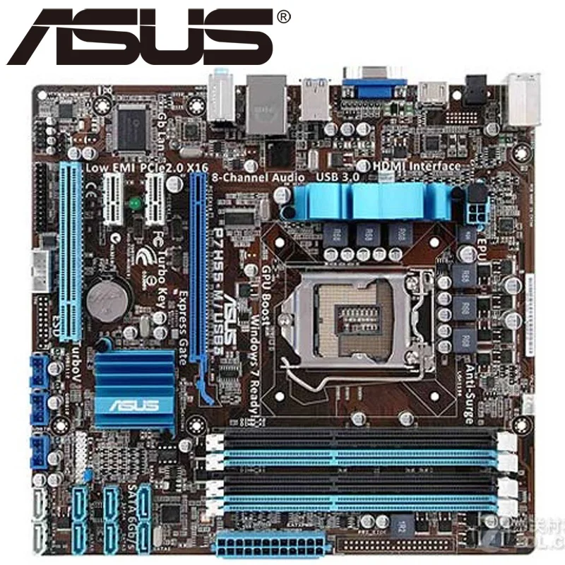 

Asus P7H55-M/USB3 настольная материнская плата H55 розетка LGA 1156 i3 i5 i7 DDR3 16G ATX UEFI BIOS оригинальная б/у материнская плата горячая распродажа