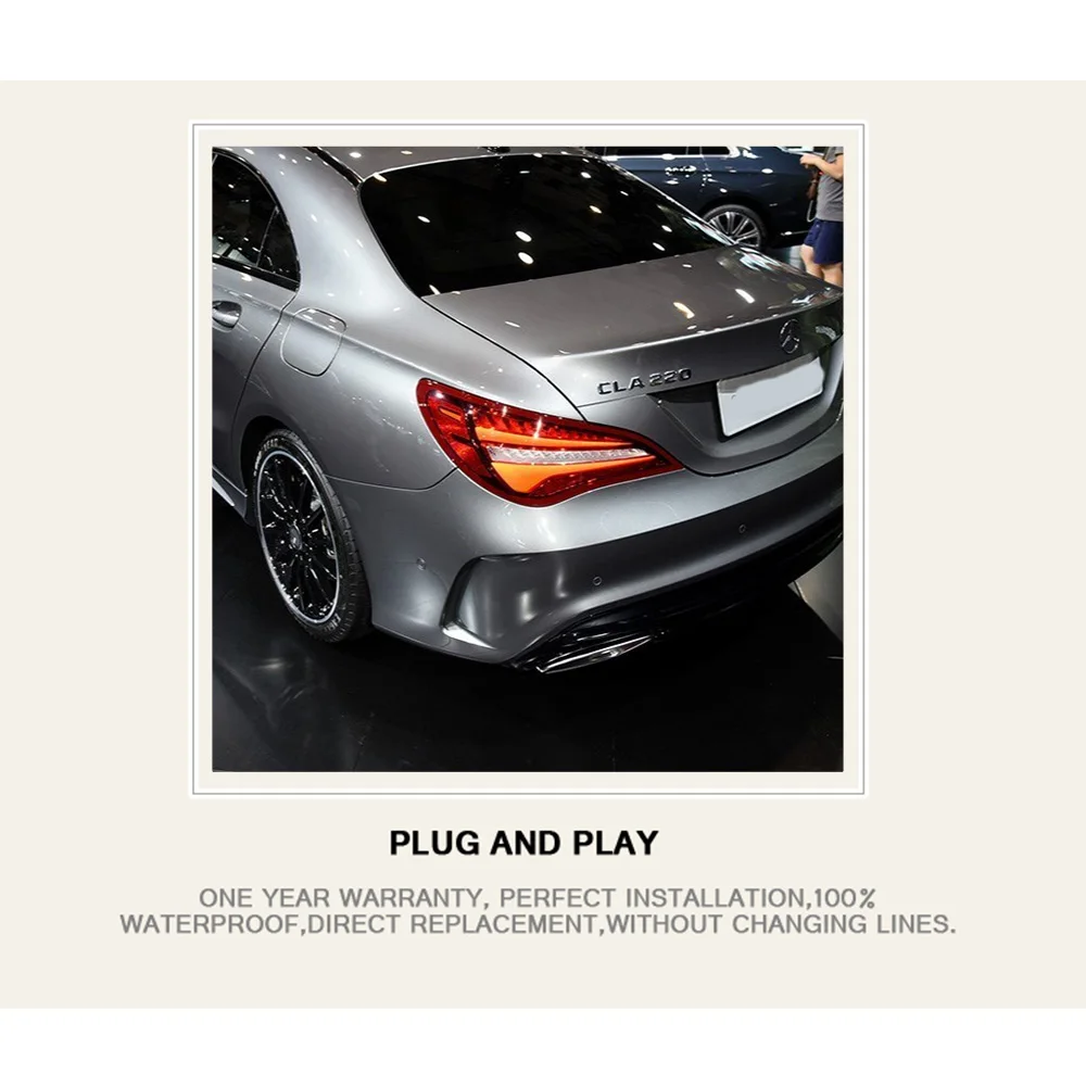 2 шт. автомобильный Стайлинг для Mercedes-Benz CLA задние фонари- для CLA светодиодный задний фонарь+ сигнал поворота+ тормоз+ обратный светодиодный свет