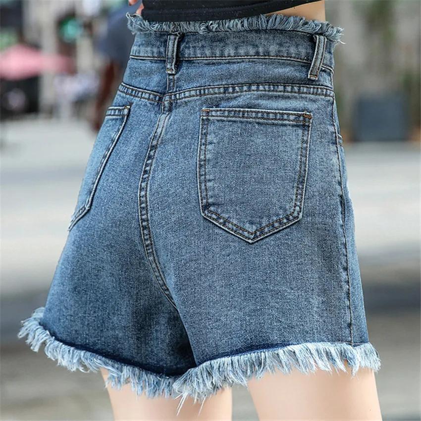 New Fashion Vintage Summer Jeans Shorts Student A-line Hole Women High Waist Denim Chic Girl Short Pants Hot WZ836 | Женская одежда