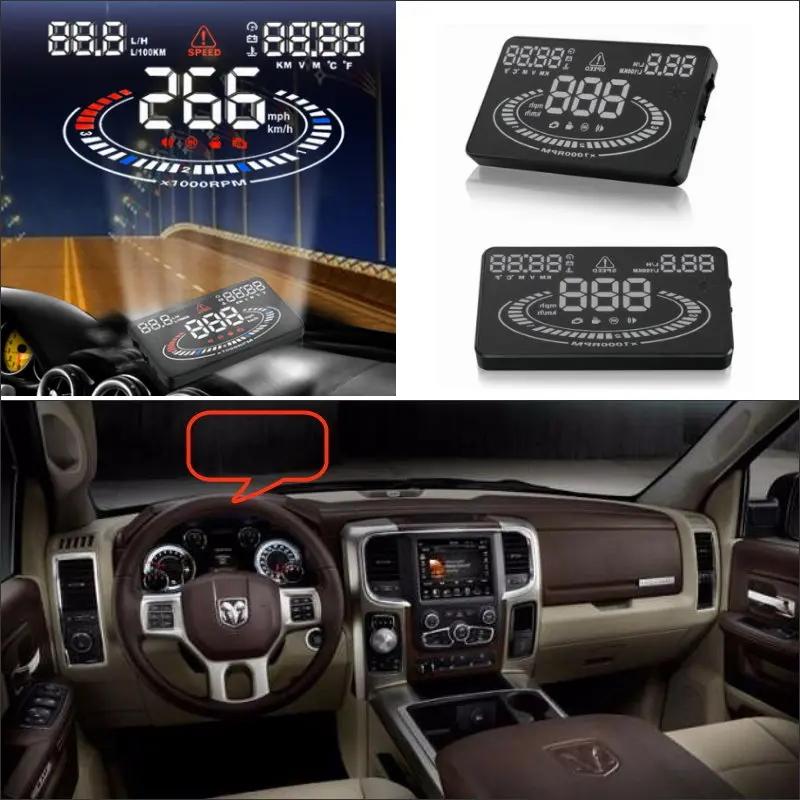 Автомобильный HUD Дисплей с безопасным приводом для Dodge Dakota/Durango 2010-2019 дисплей