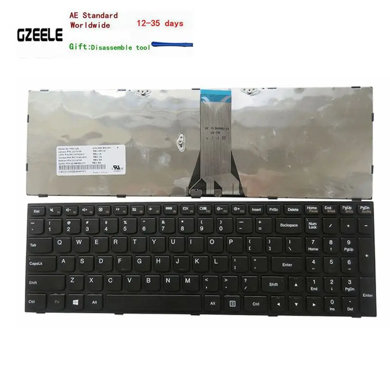 Английская черная клавиатура для Lenovo Z5170 Z51-70 80K6 Z50-75 80EC Z70-80 80FG Z50-70 | Компьютеры и