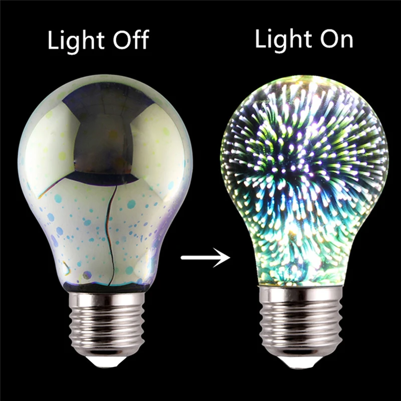 220V E27 Led Bulb 3D Fireworks Decorative A60 ST64 G80 G95 Vintage Edison Night Light For Party And Christmas Decoration Освещение