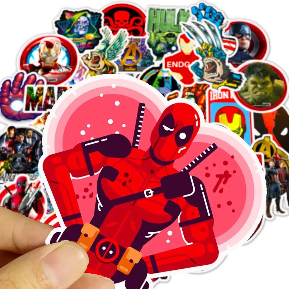 50 шт Мультяшные наклейки Marvel игрушки-Супергерои для детей забавные наклейки Декорации для DIY ноутбука чемодан для скейтборда