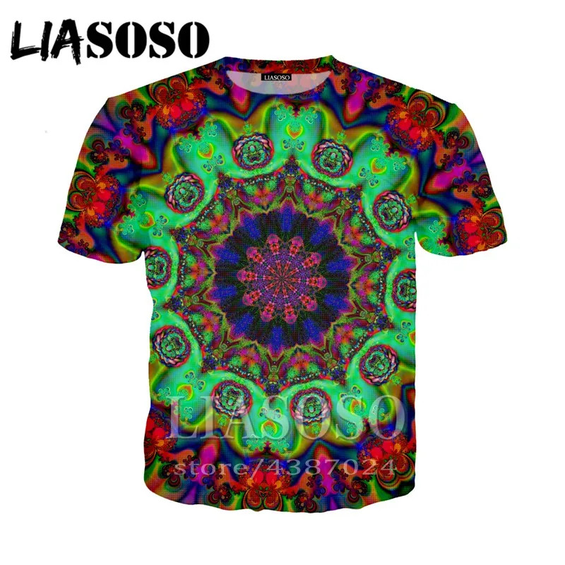 Мужская и женская футболка с 3d принтом LIASOSO в стиле Харадзюку короткими рукавами