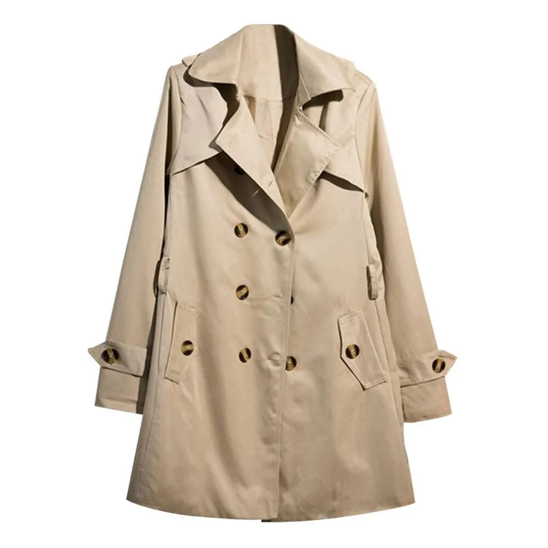 Женская тонкая ветровка двубортный длинный плащ куртка верхняя одежда Feminina Chamarras