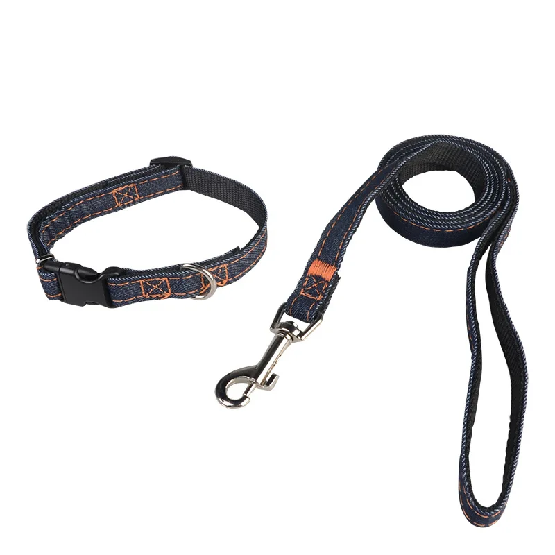 Black Collar Leash Собачий ошейник нейлоновый ковбойский жилет для собак прочный нейлоновый поводок для собак набор веревок ошейник для щенков и поводок набор Тренировочный Набор для бега - Цвет: Black Collar Leash