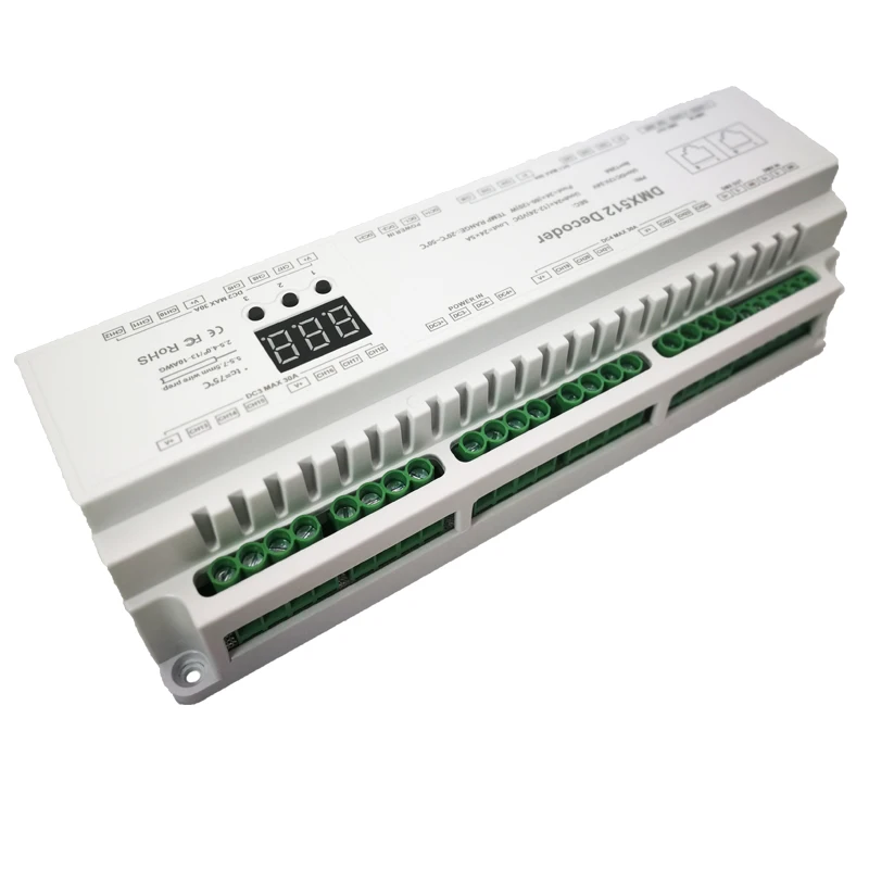 10 шт. светодиодный DMX512 декодер DC12V-24V 5A * 24CH 3Ax32CH 3Ax40CH RGB/RGBW полосы Применение RJ45