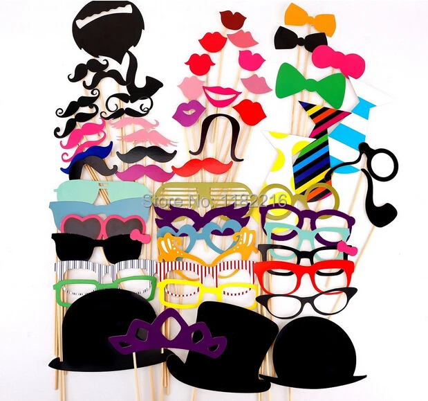 58 шт./компл. реквизит для фотосъемки с изображением усов очков губ головные уборы