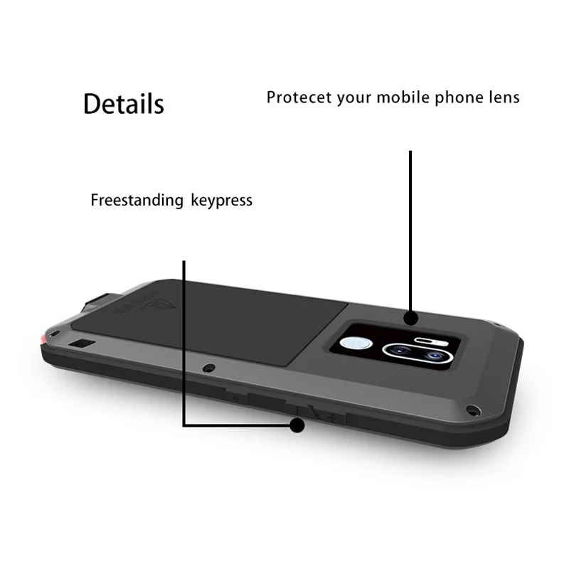 С Gorrila стеклянный чехол для LG G7 ThinQ Armor 6 1-дюймовый металлический ударопрочный