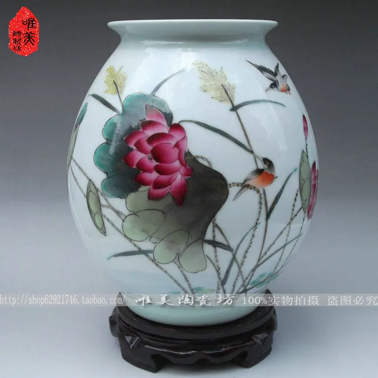 

Jingdezhen ceramic methos vase quality pastels, melon knobbing ceramic decoration