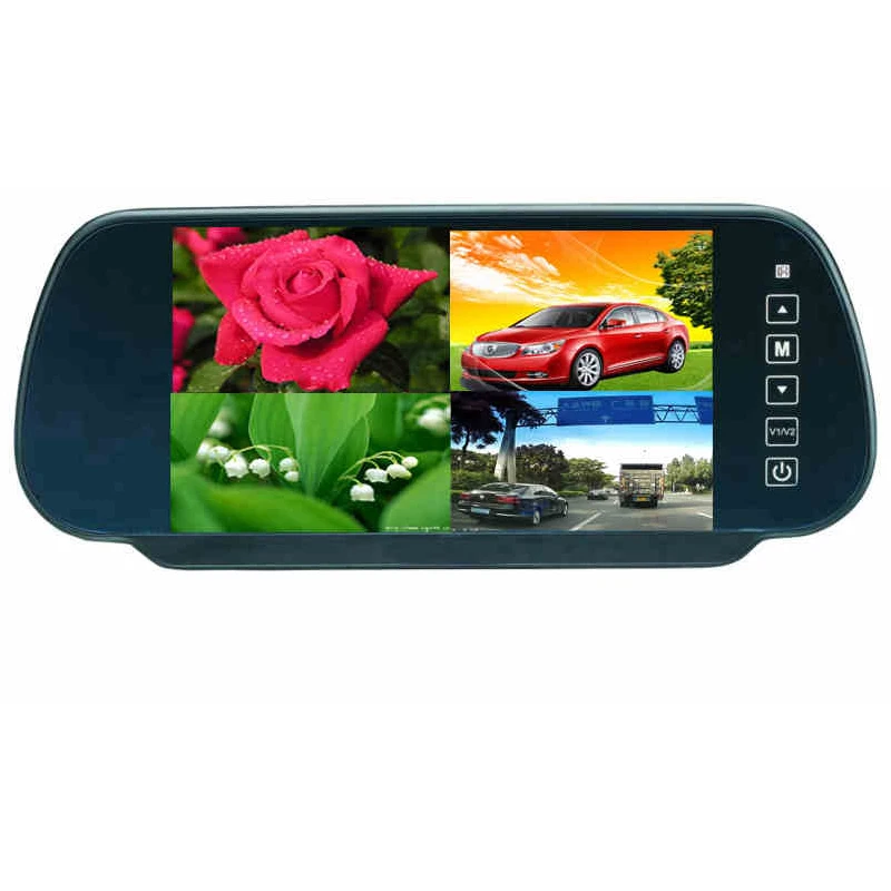 Зеркало заднего вида ANSHILONG с монитором 7 дюймов 4 канальный видеовход цветной