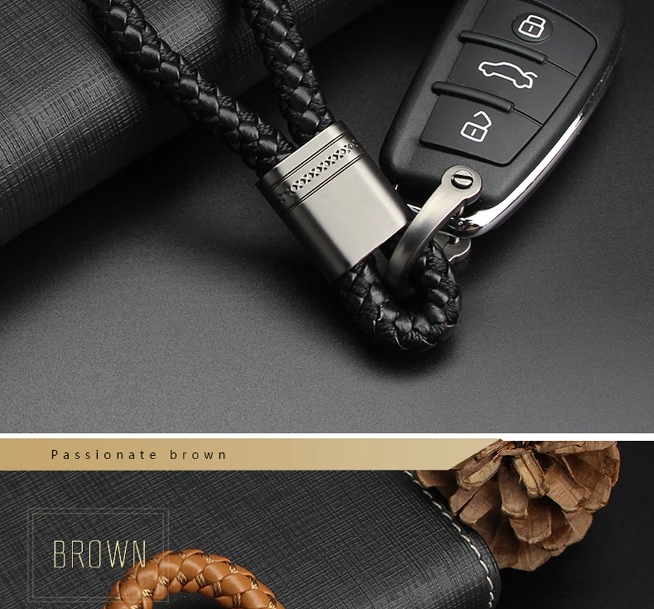 KUKAKEY ручной тканый автомобильный брелок для ключей VW MG Mitsubishi Mustang Opel peugeot Porsche Jeep автомобильный брелок для ключей