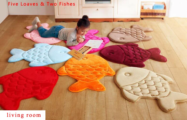 Горячая продажа мультфильм рыбы фигурный ковер детские любимые Коврики Спальня