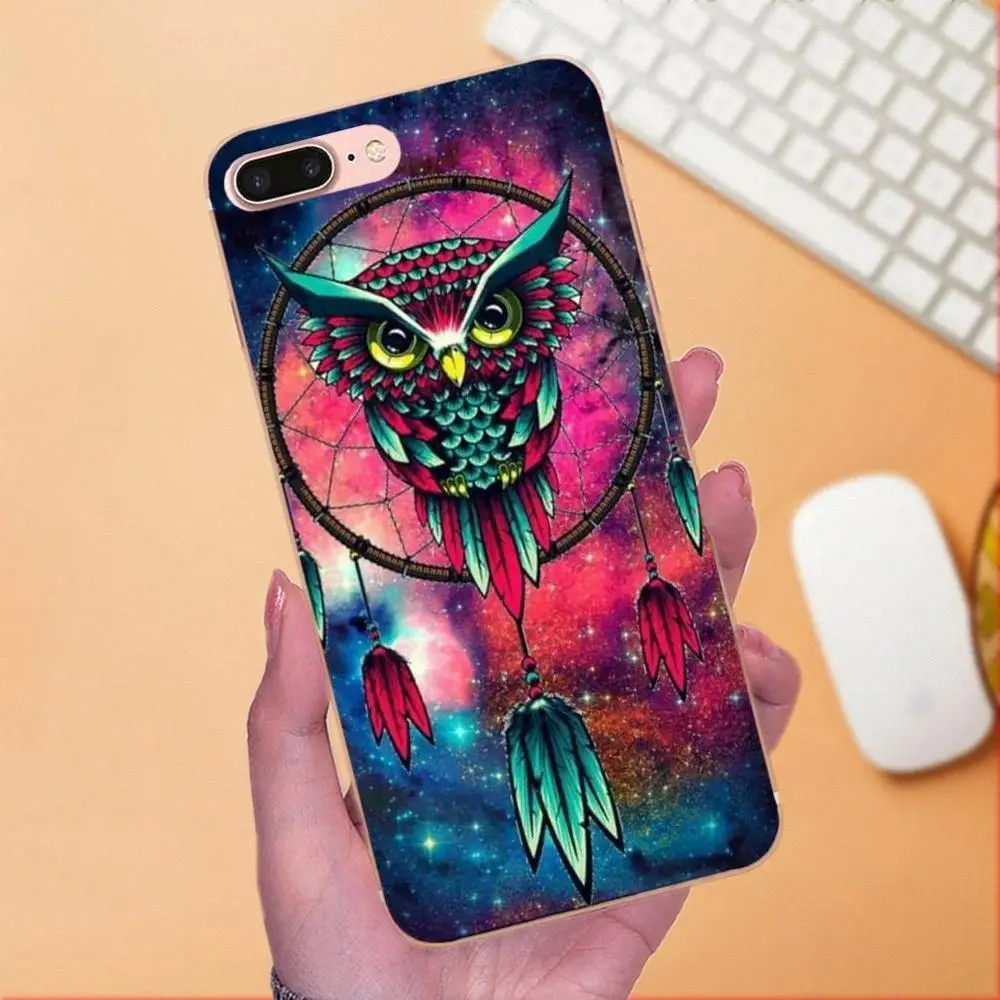 Модный Ловец снов Кот Волк Сова Тоторо для Apple iPhone 4 4S 5 5C 5S SE 6 6S 7 8 Plus X XS Max XR сотовый