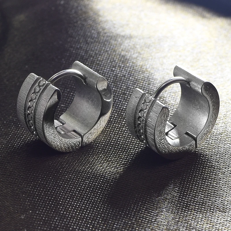 ATGO акции! серьги в стиле хип-хоп из нержавеющей стали модные серебряные мужские