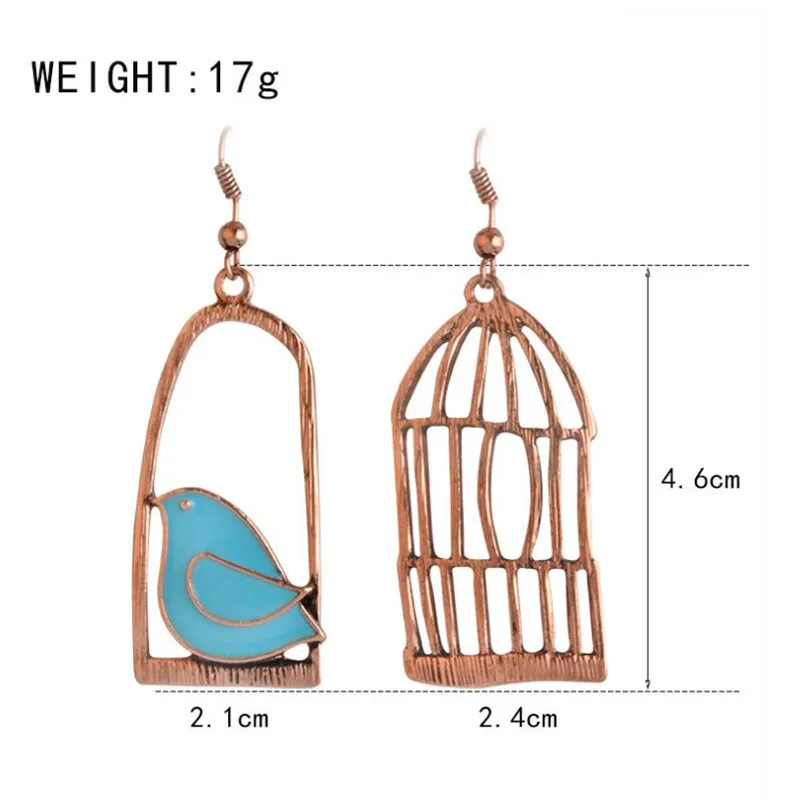 Шикарный Стиль розовое золото Цвет масло птичьей клеткой милые свисающие серьги