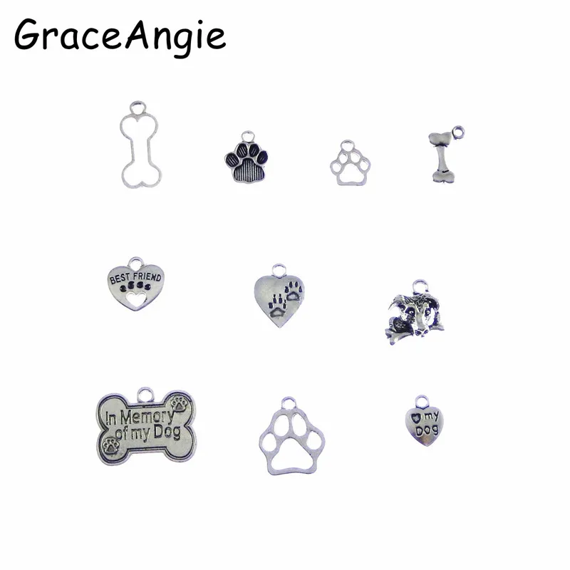 10 шт. Подвески для собак Ожерелье Подвеска собака кость бирка в форме животного
