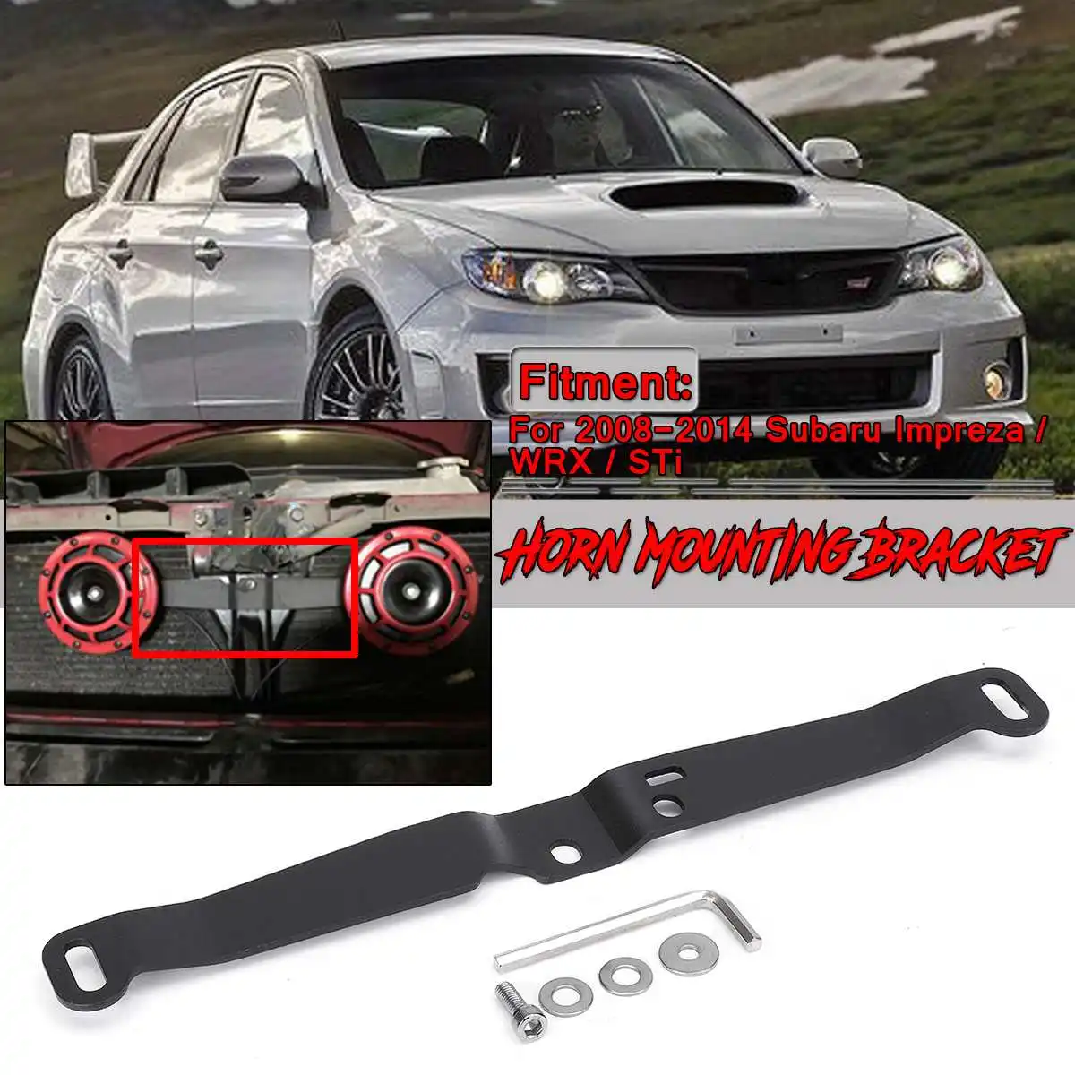 B Для SUBARU Impreza WRX STi BRZ 2008- 12V автомобильный Электрический струйный гриль крепление Супер громкий Рог и жгут Комплект монтажный кронштейн - Цвет: B