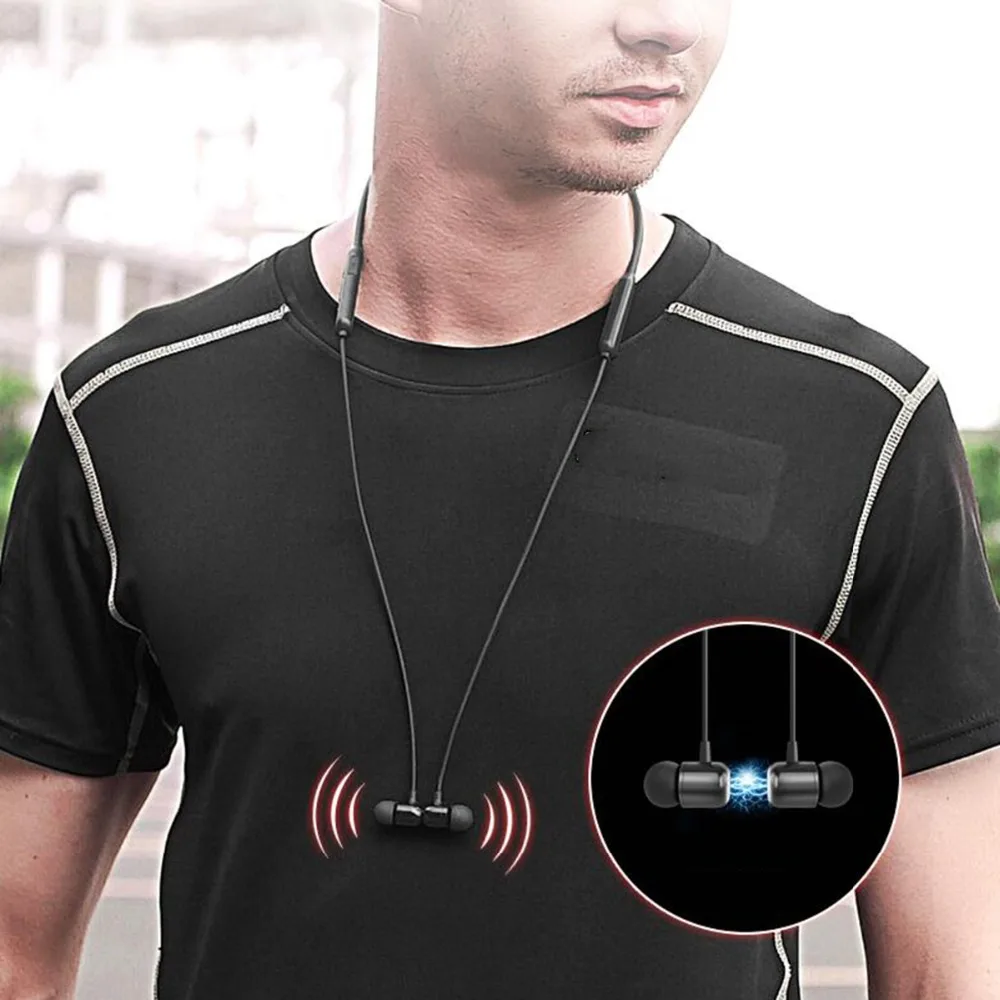 Спортивные магнитные Bluetooth наушники SOONHUA беспроводные вкладыши с микрофоном и
