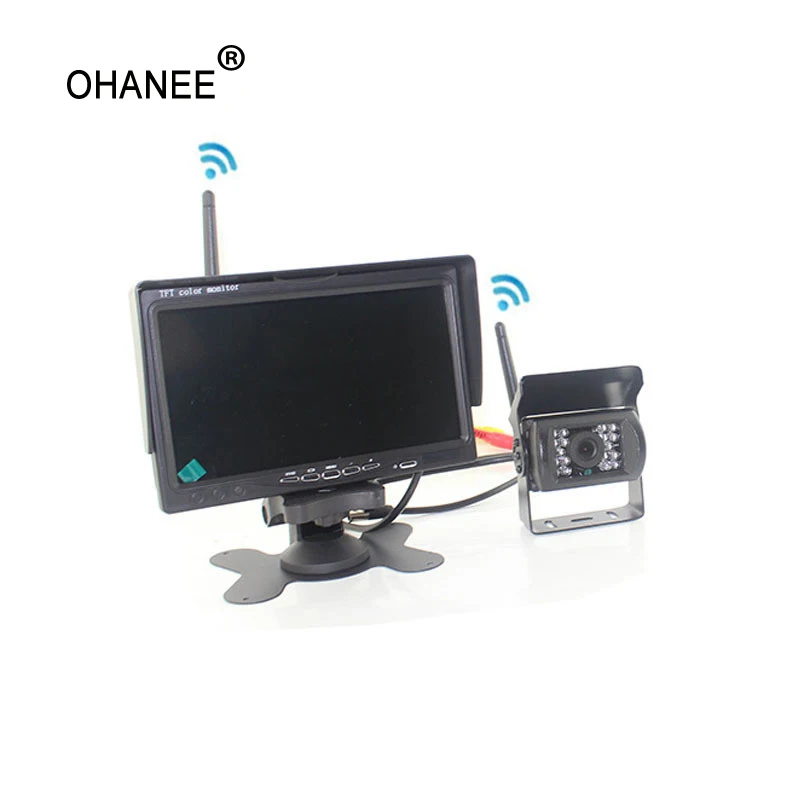 One Camera OHANEE автомобиля беспроводной 4 резервные камеры ИК ночного видения водонепроницаемый с " заднего вида монитор для RV Грузовик Автобус помощь при парковке - Название цвета: One Camera