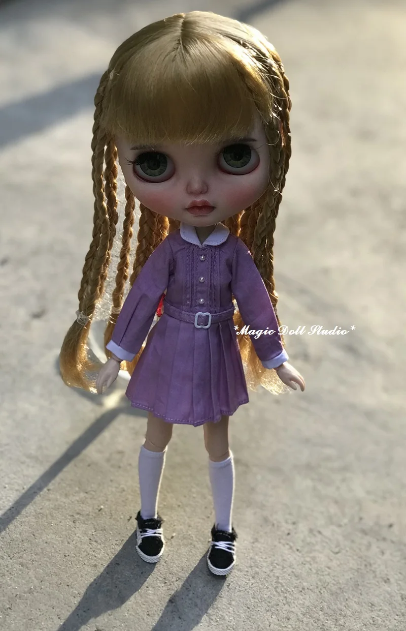 [MG670] Новинка; ; платье для куклы;# плиссированное платье с длинными рукавами; подходит для blyth ob24 licca azone; розничная