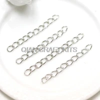 set of 500pcs 50mm long dull silver or specified colors metal extender chain links tails for necklace bracelet