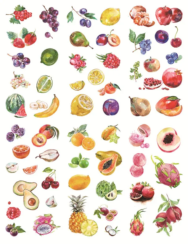 Fruit sticker 6 шт./компл. цветок Русалка Единорог Стикеры s Набор для Скрапбукинг DIY фотоальбома мобильного креативные Канцтовары мультфильм Настенный декор Стикеры - Цвет: Fruit sticker