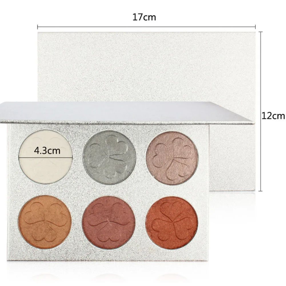 Хайлайтер порошок Палитра 6 видов цветов видный боковой профиль хайлайтер контур